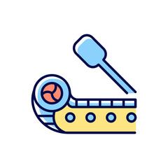 Indigenous culture RGB color icon. Canoe design. Canadian vessel. Historical and cultural heritage. Crafted boat for voyage and fishery. Isolated vector illustration. Simple filled line drawing
