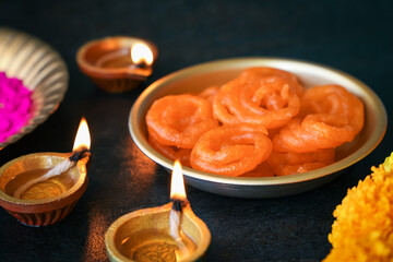 Diwali sweets jalebi Jhangiri Imarti zalabia jndian Sweet dessert mithai festival Dussehra Holi ganesh chaturthi Ram navami Durga pooja ashtami Navratri Mumbai Kerala India celebration diya oil lamp 