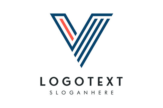  Simple and elegant v logo template