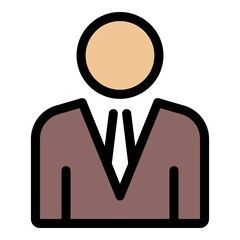 Lawyer avatar icon. Outline lawyer avatar vector icon color flat isolated