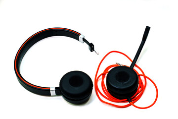Naklejka premium Broken head set isolate on white background.