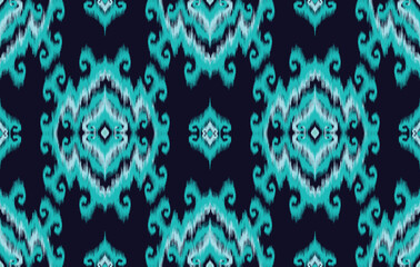 Ikat ethnic pattern. Aztec fabric carpet mandala ornament boho chevron textile decoration wallpaper. Tribal turkey Indian African American traditional embroidery vector illustrations background.