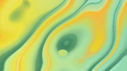 Minty green and yellow flowing liquid waves background