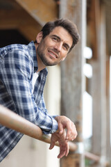 portrait of handsome smiling farmer