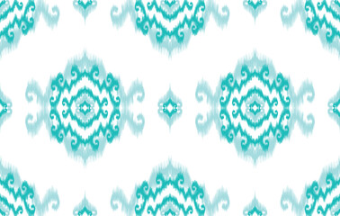 Ikat ethnic pattern. Aztec fabric carpet mandala ornament boho chevron textile decoration wallpaper. Tribal turkey Indian African American traditional embroidery vector illustrations background.