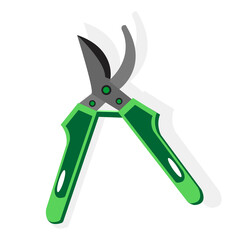 green grass pruner icon garden theme vector illustration