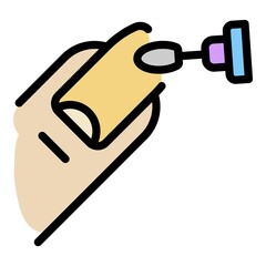 Nail polish icon. Outline nail polish vector icon color flat isolated