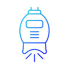 Teeth whitening machine gradient linear vector icon. Dental health. Deep teeth cleaning. Professional treatment. Thin line color symbol. Modern style pictogram. Vector isolated outline drawing