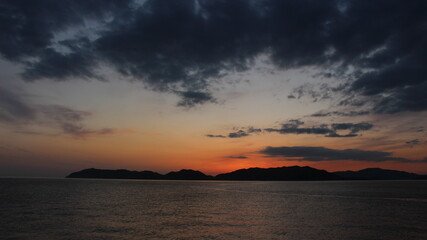 山口県　瀬戸内海の夕陽