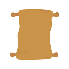 Ancient paper scroll, antique manuscript. Vintage paper, papyrus or parchment. Medieval document. Colorful vector isolated illustration hand drawn