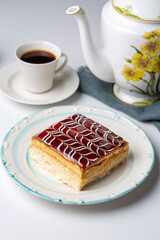 Traditional balkan dessert: slice of the trilece dessert