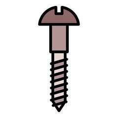 Screw for household appliances icon. Outline screw for household appliances vector icon color flat isolated