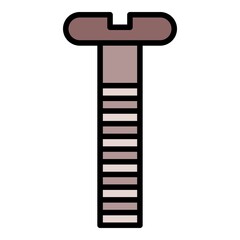 Micro screw icon. Outline micro screw vector icon color flat isolated