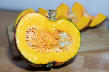 slices of pumpkin are on the table