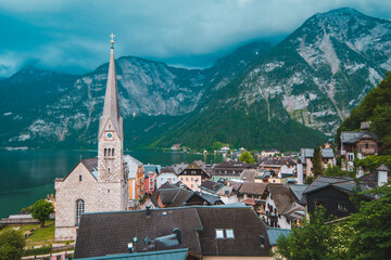 panoramic view of hallstatt village