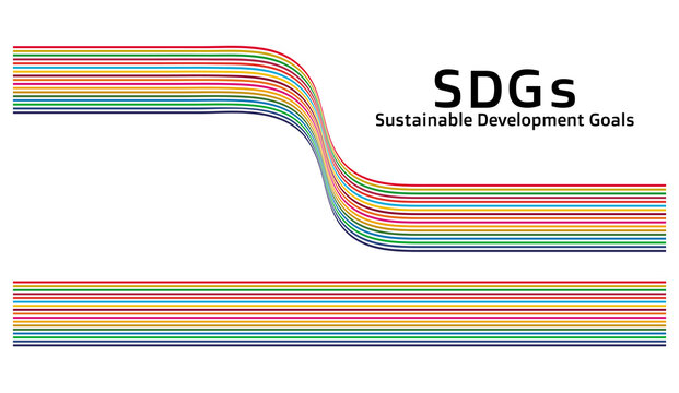 シンプルなグリーティングカード 持続可能な開発目標 SDGs17色のラインアートです ベクター A simple greeting card. Sustainable Development Goals SDGs line art in 17 colors. vector. The design is made up of 17 colors with the image of the SDGs