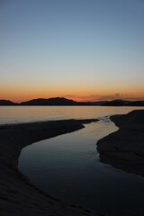瀬戸内海　虹ヶ浜海水浴場の空と海　山口県光市の風景