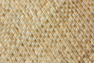 Woven palm mat texture may used as background natural fiber handmade sheet woven bast basket  - obrazy, fototapety, plakaty