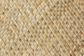 Woven palm mat texture may used as background natural fiber handmade sheet woven bast basket 