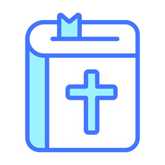 holy bible, holy book Blue Outline Simple Icon.