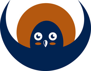 logo bird on the background of the sun flies .vector