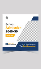 Back to school admission social media post design
