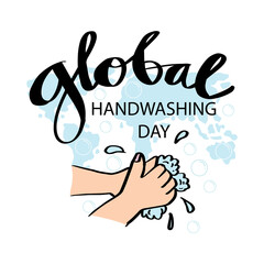 Global handwashing day poster concept design. October 15.