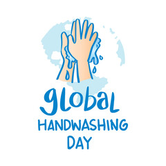 Global handwashing day poster concept design. October 15.