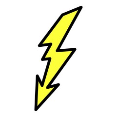 Lightning discharge icon. Outline lightning discharge vector icon color flat isolated