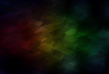 Obraz premium Dark Green, Red vector background in polygonal style.
