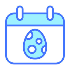 calendar, Easter day, egg Blue Outline Simple Icon.