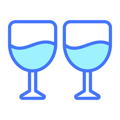 drink , beverage, alcohol Blue Outline Simple Icon.