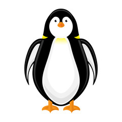 Cute Penguin Icon Isolated on White Background