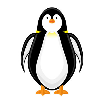 Cute Penguin Icon Isolated on White Background