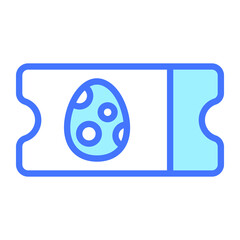 Easter coupon, egg Blue Outline Simple Icon.