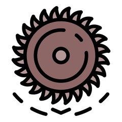 Mining extract wheel icon. Outline mining extract wheel vector icon color flat isolated