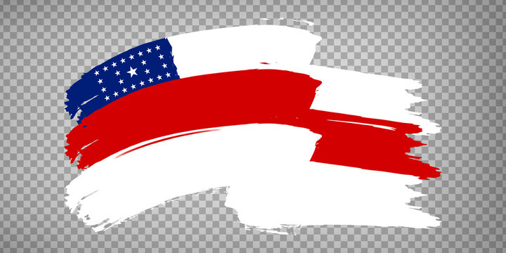 Flag of Amazonas from brush strokes. Federal Republic of Brazil. Waving Flag Amazonas of Brazil on transparent background for your web site design, app, UI.  EPS10.