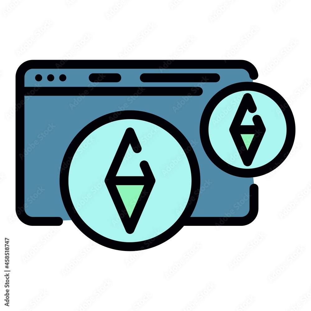 Poster mining web page icon. outline mining web page vector icon color flat isolated