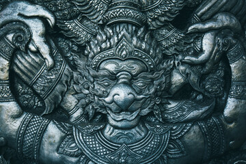 Buddhist steel carving statue Garuda