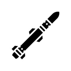 rocket war weapon glyph icon vector. rocket war weapon sign. isolated contour symbol black illustration