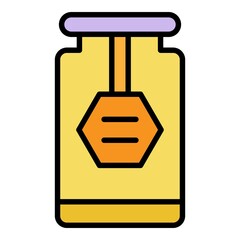 Home jam jar icon. Outline home jam jar vector icon color flat isolated