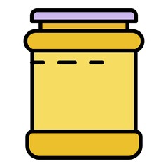 Empty jam jar icon. Outline empty jam jar vector icon color flat isolated