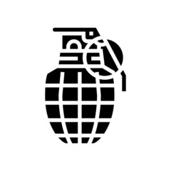 grenade war weapon glyph icon vector. grenade war weapon sign. isolated contour symbol black illustration