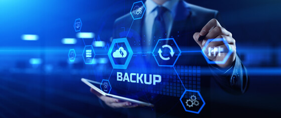 Backup Disaster recovery data protection technology concept.