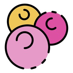 Staphylococcus icon. Outline staphylococcus vector icon color flat isolated