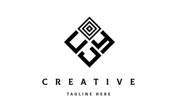 UYJ rectangle three latter logo vector