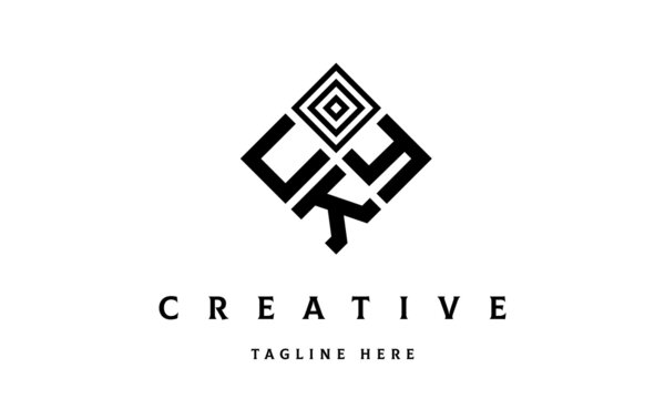 UYK rectangle three latter logo vector