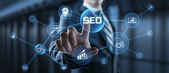 SEO Search engine optimisation digital internet marketing concept.