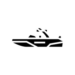 wakeboard ski boat glyph icon vector. wakeboard ski boat sign. isolated contour symbol black illustration