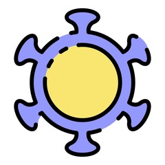 Microbe icon. Outline microbe vector icon color flat isolated